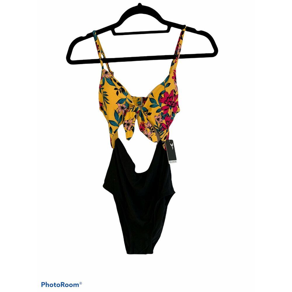NWT! Sea Angel Open Tie Halter One‎ Piece Bathing Suit XS Floral